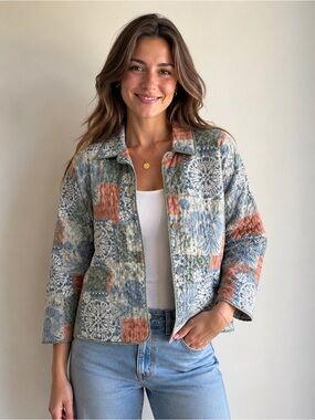 Vintage Alfred Dunner | Quilted Patchwork Jacket Size 14 | Cottagecore Floral